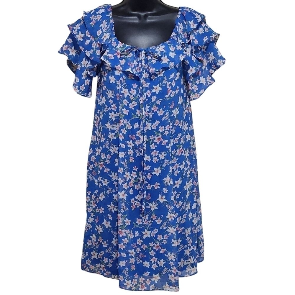 Boho Chic Flowy Floral A-Line Babydoll Off the Shoulder Hawaiian Muumuu Sundress